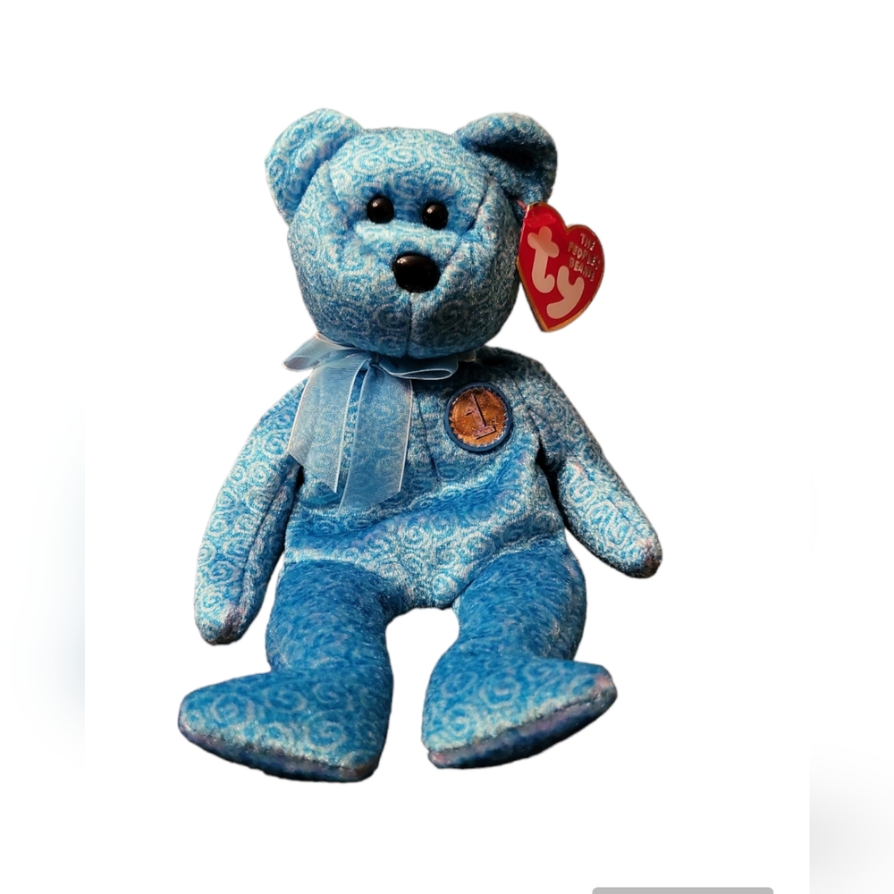 TY Classy Blue Beanie Baby